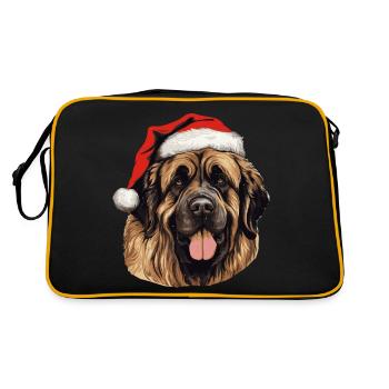 Leonberg Chien Tête de Noël - Sac Retro - noir/or - Dos