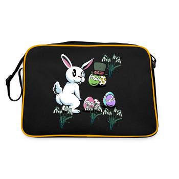 Floppy Ear Child Easter Eggs Hat Rodent Rabbit - Retro Bag - black/gold - Back