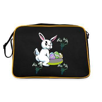 Easter Bunny Easter Nest Eggs Bunny Rabbit Child - Retro Bag - black/gold - Back