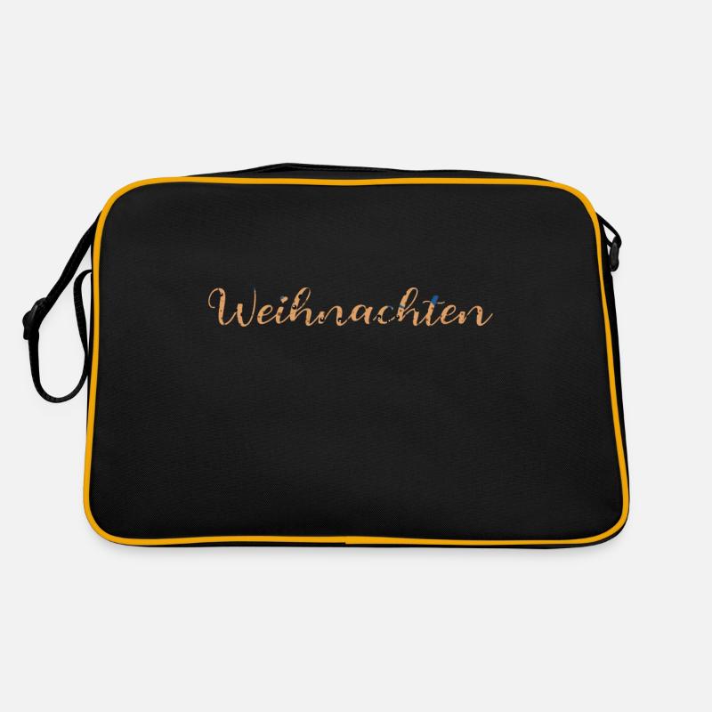 Weihnachten - Retro Tasche - Schwarz/Gold