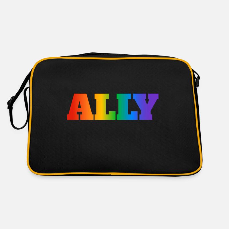 Gay Pride Verbündeter - Retro Tasche - Schwarz/Gold