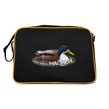 machen Macher einfach machen - Retro Tasche - Schwarz/Gold - Hinten