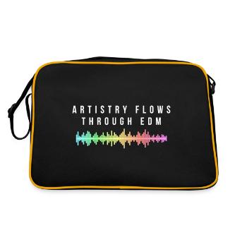 Artistry Flows Through EDM Vibrant Soundwave - Retro Tasche - Schwarz/Gold - Hinten