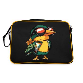 Colibri Oiseau Drôle D’été - Sac Retro - noir/or - Dos