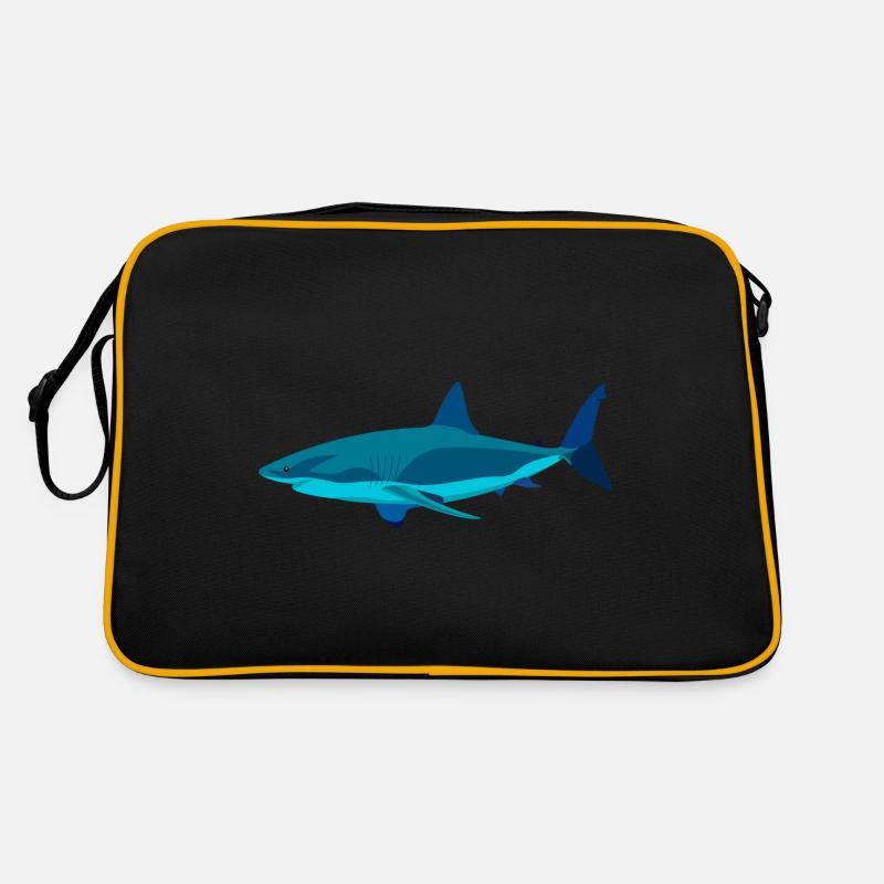 Meerestiere - Retro Tasche - Schwarz/Gold