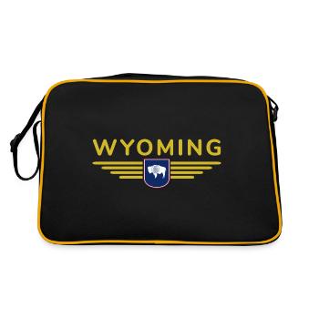 T-shirt de fan du Wyoming – Wild & Free - Sac Retro - noir/or - Dos