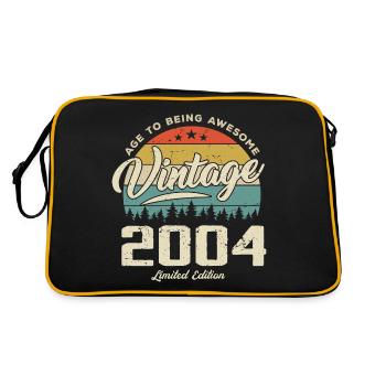 Vintage Retro Style Anniversary Gift 2004 - Retro Bag - black/gold - Back