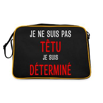 Je ne suis pas têtu Humour Déterminé Caractère - Sac Retro - noir/or - Dos