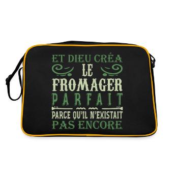 Fromager Cadeau Drôle Fromage Fromagerie - Sac Retro - noir/or - Dos