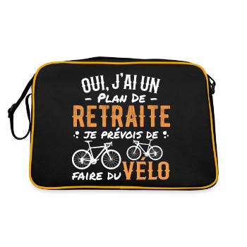 Plan De Retraite Cycliste Retraité Cyclisme Vélo - Sac Retro - noir/or - Dos