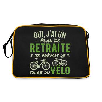 Plan De Retraite Cycliste Retraité Cyclisme Vélo - Sac Retro - noir/or - Dos