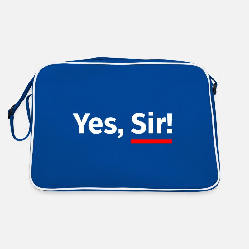 Yes, Sir! with red underscore - white Retro Bag