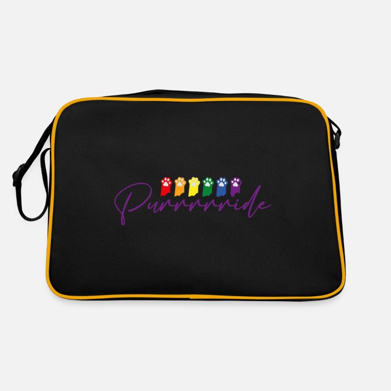 Katze Pride - Retro Tasche - Schwarz/Gold