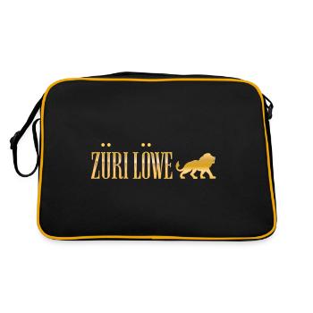 Züri Löwe - Zürich, Stadt des goldenen Löwen - Retro Tasche - Schwarz/Gold - Hinten