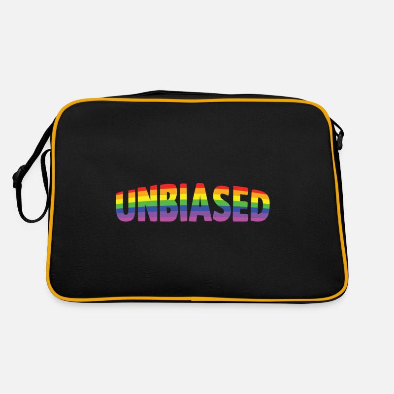 Unbiased Text LGBTQ Regenbogenfarben Retro Tasche