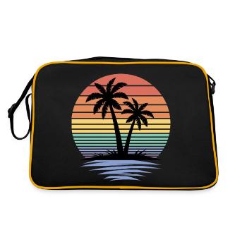 Tropical Island Palm Trees Beach Vacances d’été - Sac Retro - noir/or - Dos