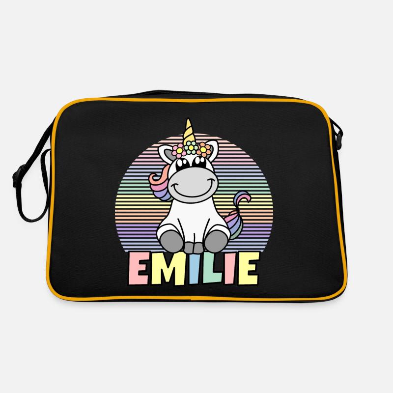 Emilie Einhorn Name Retro Tasche
