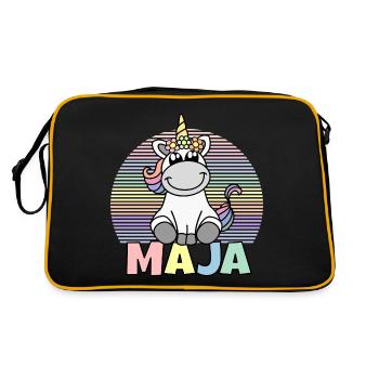 Maja Unicorn Name - Retro Bag - black/gold - Back