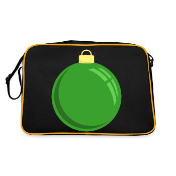 Weihnachtskugel Grün - Retro Tasche - Schwarz/Gold - Hinten