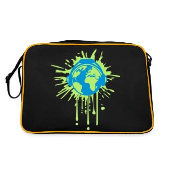 graffiti gouttes gouttes de terre gouttes de terre musique - Sac Retro - noir/or - Dos