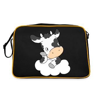 Cow Thinking - Retro Tasche - Schwarz/Gold - Hinten