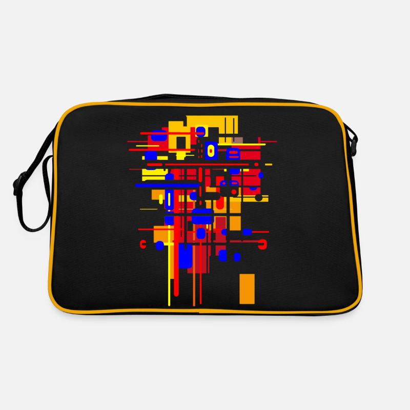 Chantier de construction Bauhaus - conception d'architecture - Sac Retro - noir/or