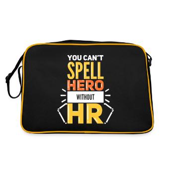 You Can't Spell Hero Without HR Für Personaler - Retro Tasche - Schwarz/Gold - Hinten