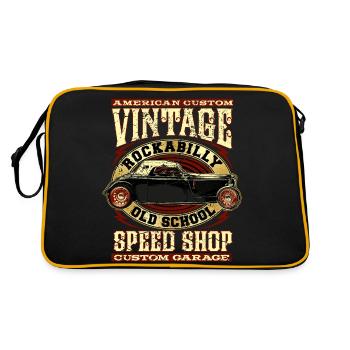 American Custom Hot Rod Vintage Rockabilly - Sac Retro - noir/or - Dos