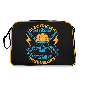 électricien,électriciens,electricien,electriciens - Sac Retro - noir/or - Dos