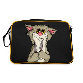 Chats drôles 20 - Sac Retro - noir/or - Dos