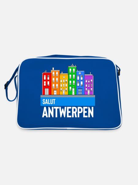 antwerpen - Retro Tasche - Blau/Weiß - Hinten