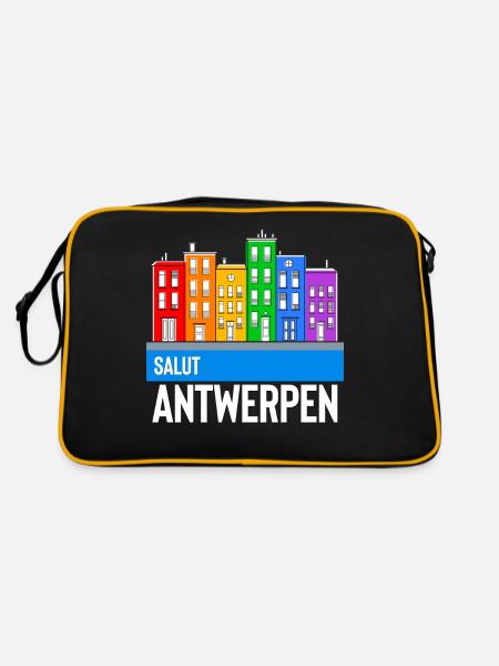 antwerpen - Retro Tasche - Schwarz/Gold - Hinten