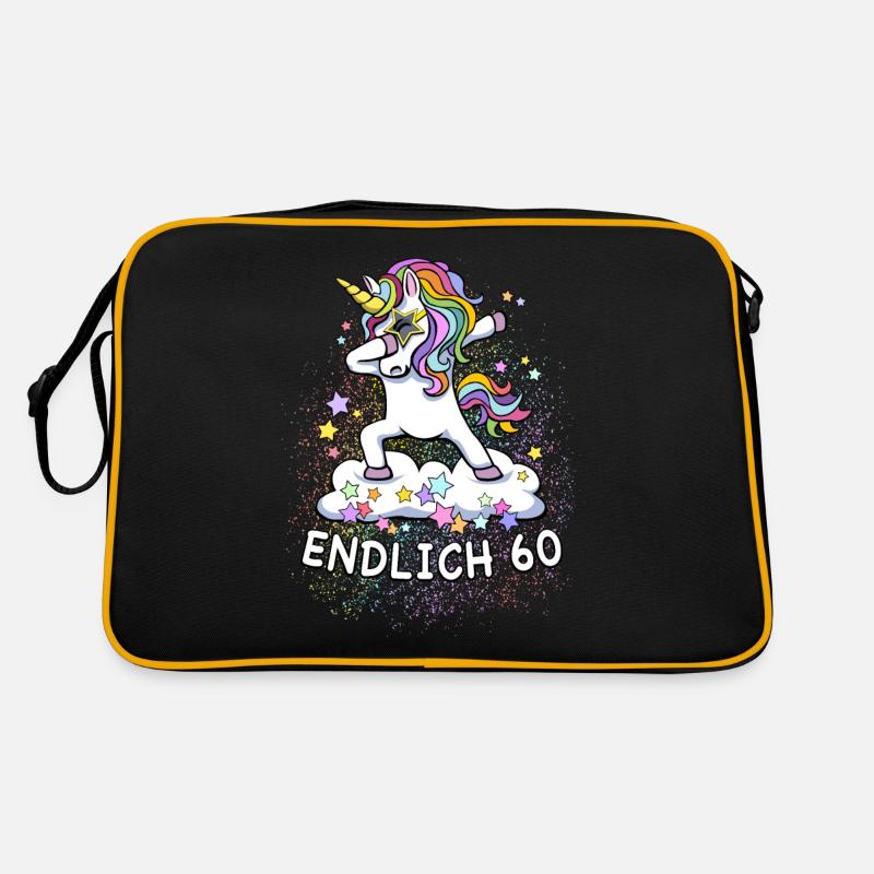 60. Geburtstag / Einhorn Retro Tasche