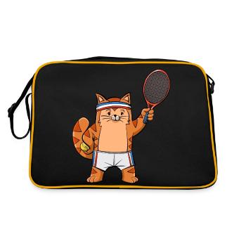 Tennis Cartoon Chat - Sac Retro - noir/or - Dos