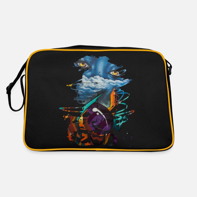 Graffiti Kunst Graffiti Stil Graffiti Splash - Retro Tasche - Schwarz/Gold