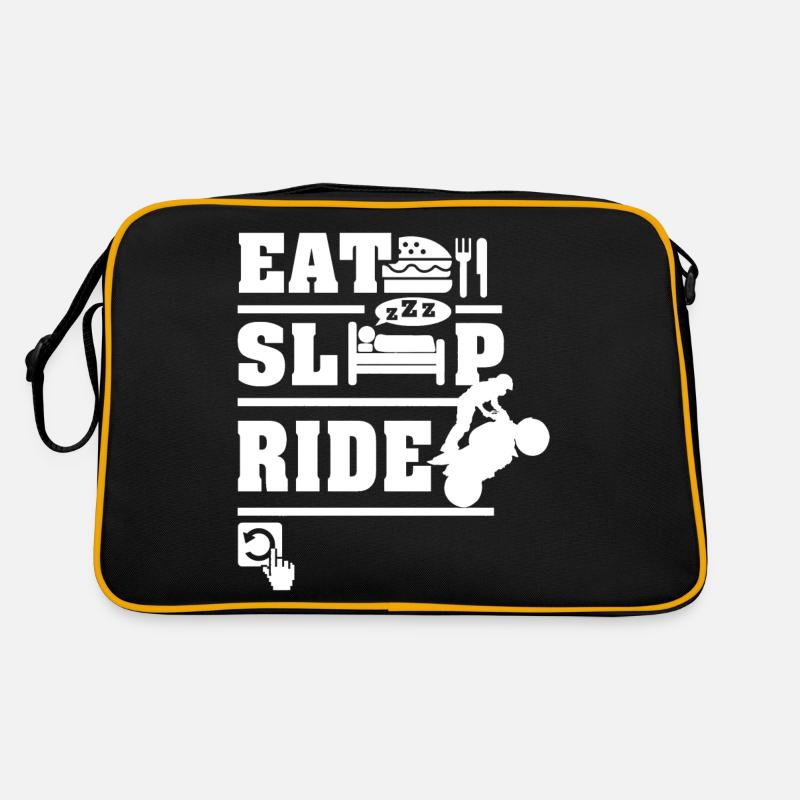 Eat Sleep ride - Retro Bag - black/gold