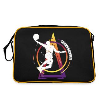 Basketball Basketballspieler Dunking Vintage Retro - Retro Tasche - Schwarz/Gold - Hinten