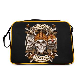 World Tour Shirt – Viking Skull Design Celts - Retro Bag - black/gold - Back
