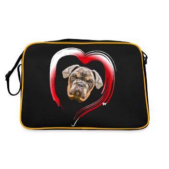 Dog Polygon Boxer Motif pour les amoureux des chiens - Sac Retro - noir/or - Dos