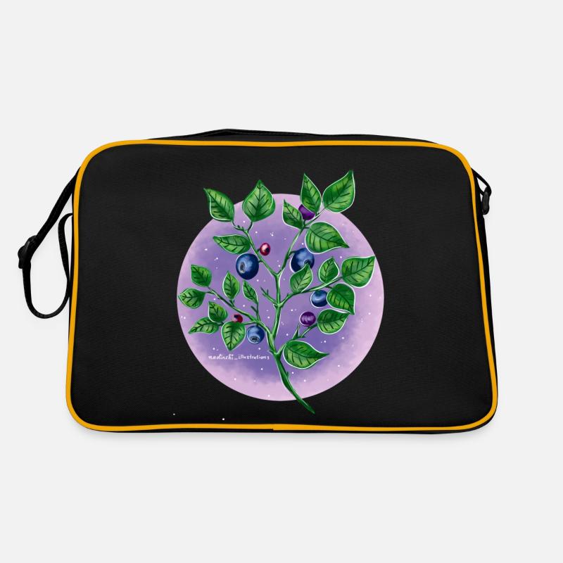 Blueberries - Retro Bag - black/gold