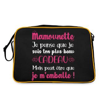 Mamounette ton plus beau cadeau original fête noël - Sac Retro - noir/or - Dos