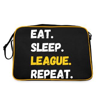 Eat Sleep League Repeat Gamer Quote - Retro Bag - black/gold - Back