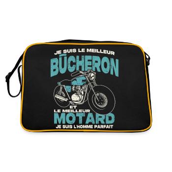 Le meilleur bûcheron et le meilleur motard - Sac Retro - noir/or - Dos