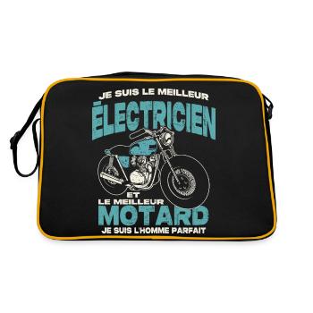 Le meilleur électricien et le meilleur motard - Sac Retro - noir/or - Dos