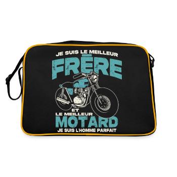 Le meilleur frère et le meilleur motard - Sac Retro - noir/or - Dos