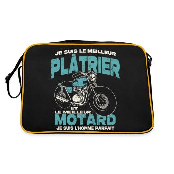 Le meilleur plâtrier et le meilleur motard - Sac Retro - noir/or - Dos