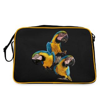 The blue and yellow macaw - Retro Bag - black/gold - Back