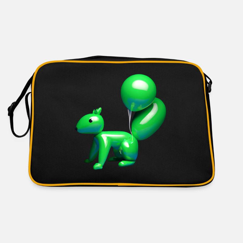 Luftballon Eichhörnchen grün Retro Tasche