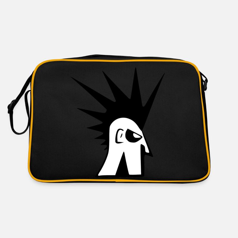 Wütender Punk - Retro Tasche - Schwarz/Gold