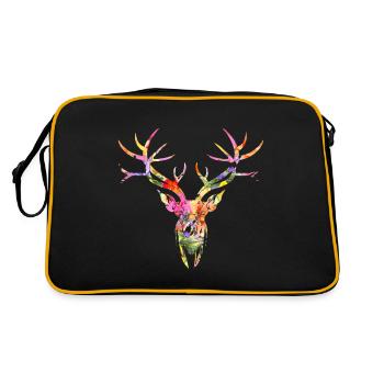 Hirsch - Retro Tasche - Schwarz/Gold - Hinten